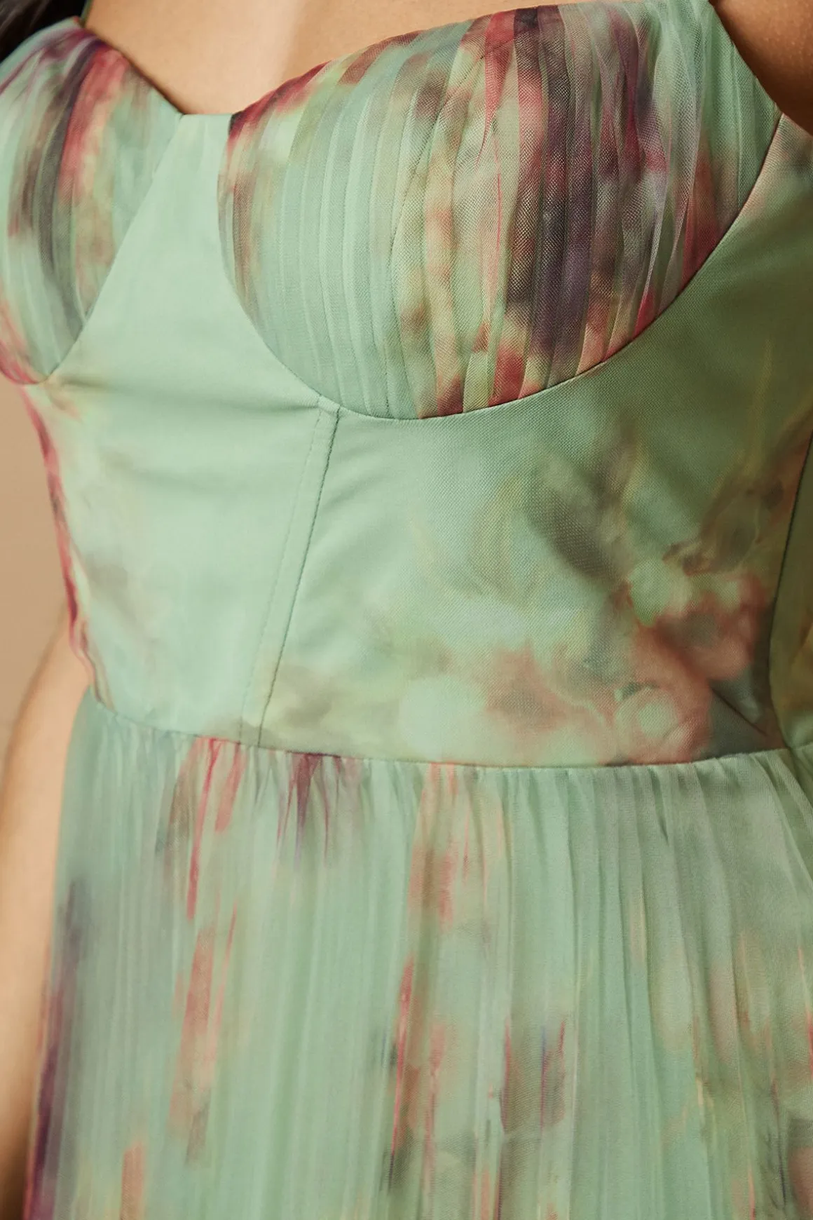 Robe Midi à Détail Corset Fleuri