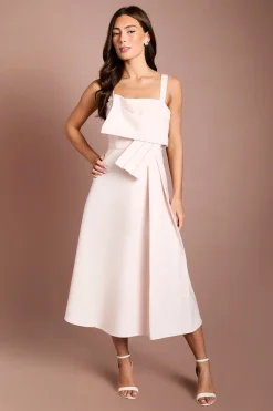 Robe Midi À Détail Torsadé Plissé
