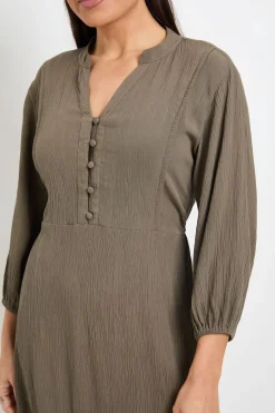 Robe Midi D'été En Gaze De Coton