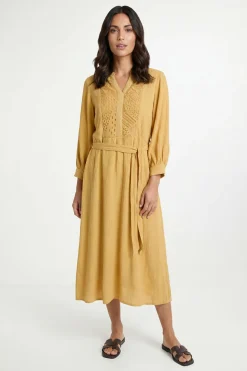 Robe Midi D'été En Tissu Gaze De Coton