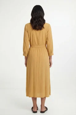 Robe Midi D'été En Tissu Gaze De Coton