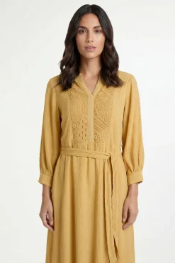Robe Midi D'été En Tissu Gaze De Coton