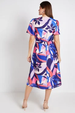 Robe Midi D'été Florale À Nœud