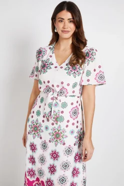Robe Midi D'été À Motif Paisley Avec Nœud