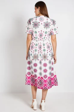Robe Midi D'été À Motif Paisley Avec Nœud