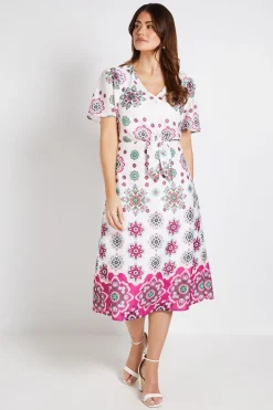 Robe Midi D'été À Motif Paisley Avec Nœud