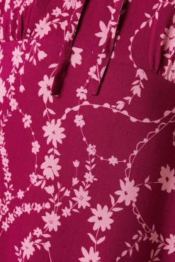 Dorothy Perkins Robe Midi À Empiècement En Dentelle Florale Berry<Femme Robes Mi-Longues|Satin Et Dentelle