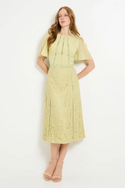 Wallis Robe Midi À Empiècement En Dentelle Dobby<Femme Toutes Les Robes|Robes Mi-Longues
