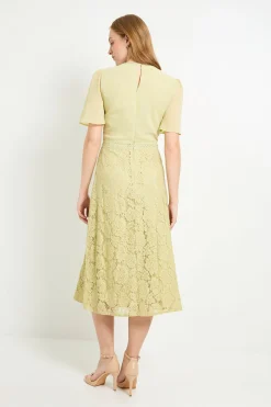 Wallis Robe Midi À Empiècement En Dentelle Dobby<Femme Toutes Les Robes|Robes Mi-Longues