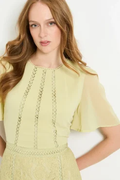 Wallis Robe Midi À Empiècement En Dentelle Dobby<Femme Toutes Les Robes|Robes Mi-Longues