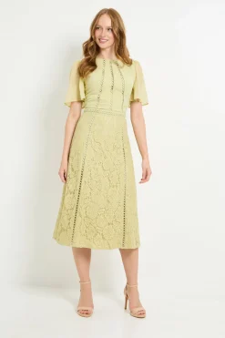 Wallis Robe Midi À Empiècement En Dentelle Dobby<Femme Toutes Les Robes|Robes Mi-Longues
