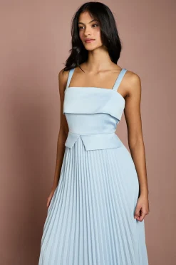 Robe Midi à Encolure Carrée Petite Taille