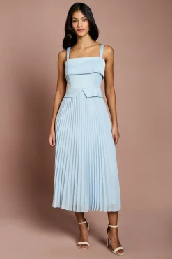 Robe Midi à Encolure Carrée Petite Taille