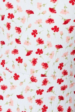 Robe Midi À Encolure Cœur Et Imprimé Fleuri Ditsy
