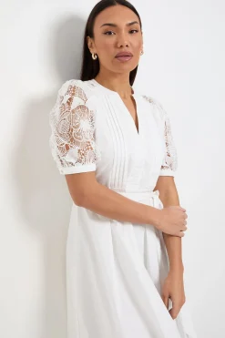Wallis Robe Midi En Coton Avec Ceinture Et Dentelle Petite<Femme Toutes Les Robes|Robes Mi-Longues