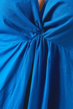 Robe Midi En Coton À Détail Torsadé Devant