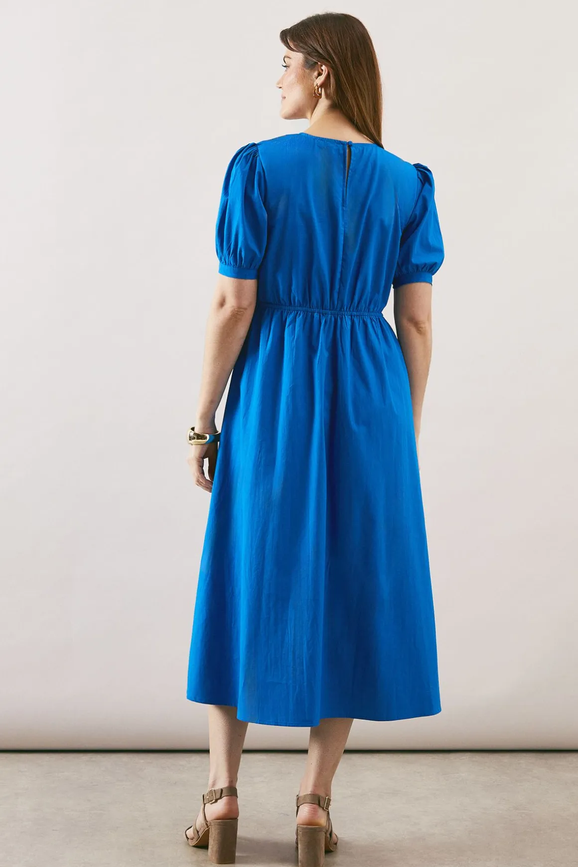 Robe Midi En Coton À Détail Torsadé Devant