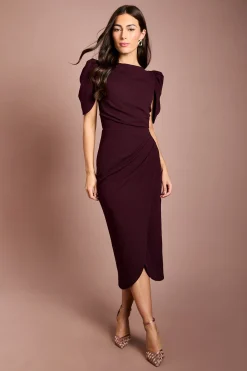 Robe Midi En Crêpe Avec Détail Plissé