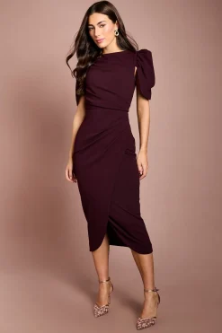 Robe Midi En Crêpe Avec Détail Plissé