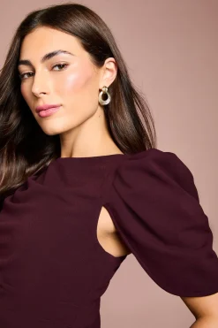 Robe Midi En Crêpe Avec Détail Plissé