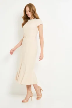 Robe Midi En Crêpe Avec Détail Torsadé Orné