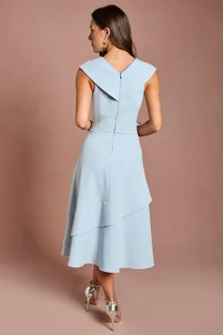Coast Robe Midi En Crêpe Bardot À Encolure Croisée<Femme Robes|Robes Mi-Longues