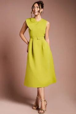 Coast Robe Midi en Crêpe Ceinturée avec Détail Nœud<Femme Robes|Robes Mi-Longues