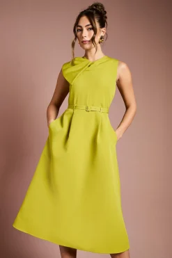 Coast Robe Midi en Crêpe Ceinturée avec Détail Nœud<Femme Robes|Robes Mi-Longues