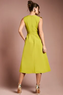 Coast Robe Midi en Crêpe Ceinturée avec Détail Nœud<Femme Robes|Robes Mi-Longues
