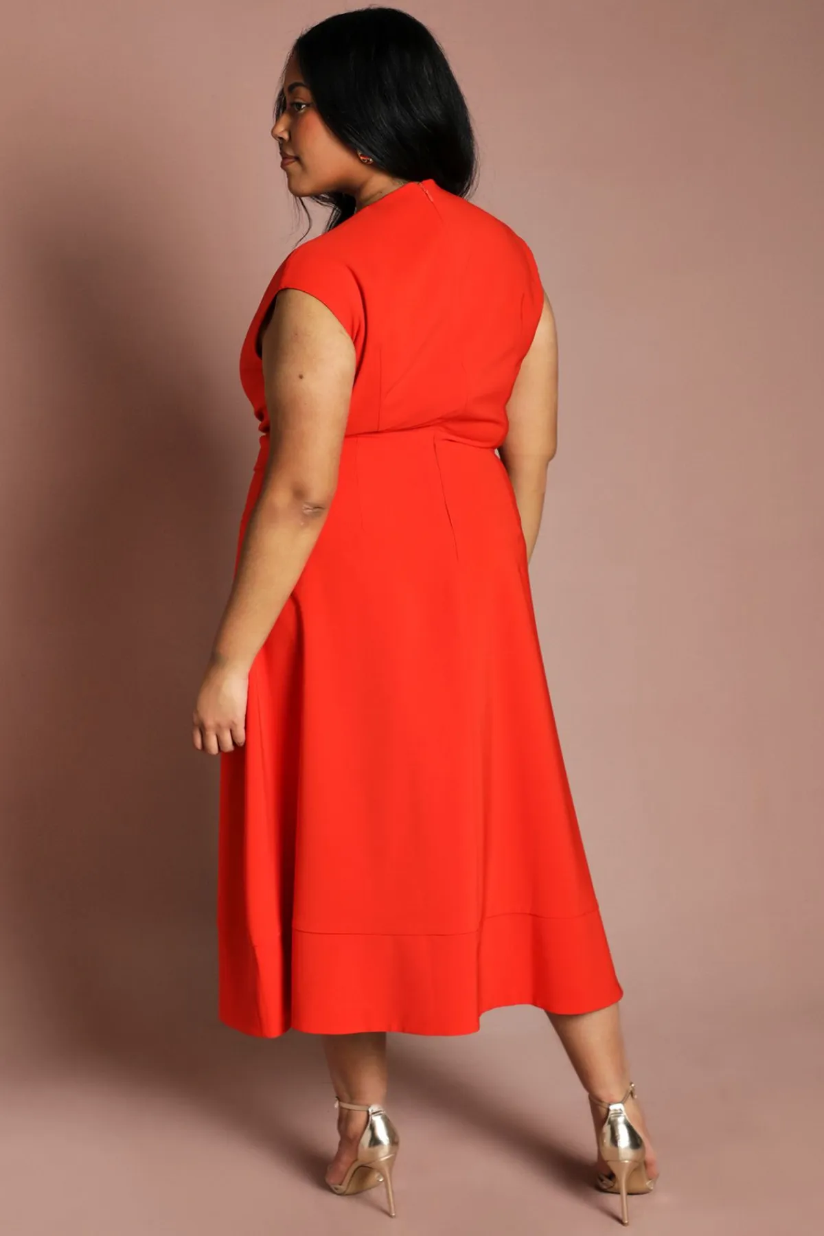 Coast Robe Midi En Crêpe Ceinturée Grande Taille<Femme Robes|Robes Mi-Longues