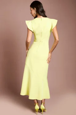 Coast Robe Midi En Crêpe À Détail De Volants<Femme Toutes Les Robes|Robes Mi-Longues