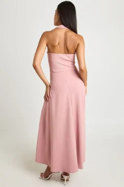 Robe Midi En Crêpe Jersey À Encolure Américaine
