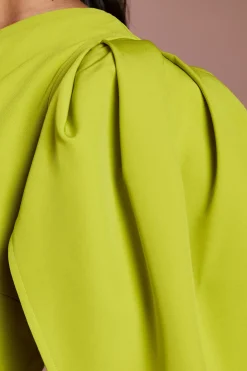 Robe Midi En Crêpe Lisa Tan À Cape Asymétrique