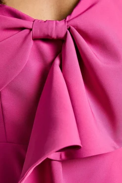 Robe Midi En Crêpe Lisa Tan À Nœud Déclaration