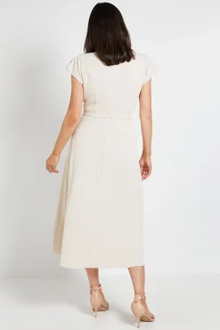 Wallis Robe Midi En Crêpe À Manches Courtes Avec Ceinture<Femme Toutes Les Robes|Robes Mi-Longues