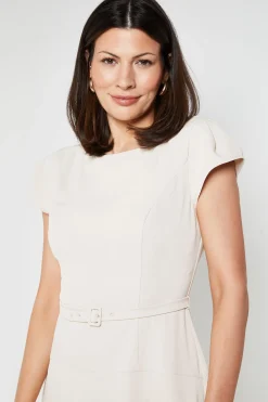 Wallis Robe Midi En Crêpe À Manches Courtes Avec Ceinture<Femme Toutes Les Robes|Robes Mi-Longues