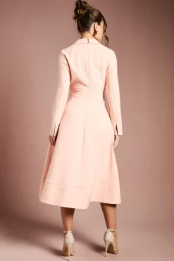 Coast Robe Midi en Crêpe à Manches Longues avec Ceinture<Femme Robes Mi-Longues|Robes À Manches Longues