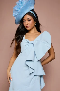 Robe Midi En Crêpe À Nœud Déclaration Petite Lisa Tan