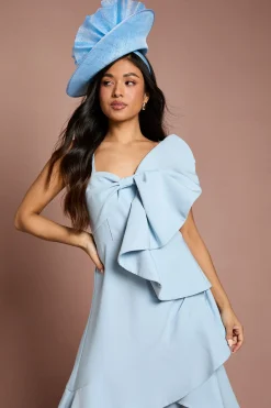 Robe Midi En Crêpe À Nœud Déclaration Petite Lisa Tan