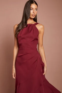 Robe Midi En Crêpe Sans Manches À Détails Étagés