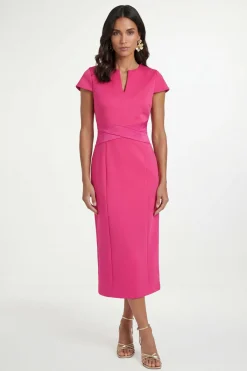 Wallis Robe Midi En Crêpe Scuba Avec Taille Portefeuille<Femme Toutes Les Robes|Robes Mi-Longues