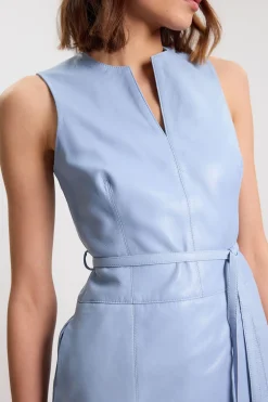 Robe Midi En Cuir Avec Ceinture À Nouer