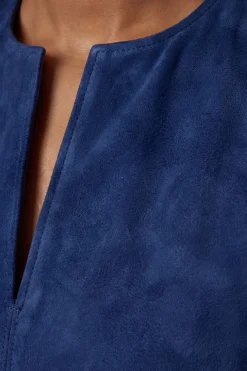 Robe Midi En Daim Avec Ceinture À Nouer