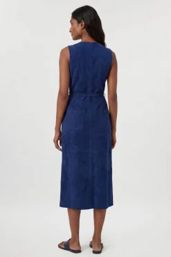 Robe Midi En Daim Avec Ceinture À Nouer