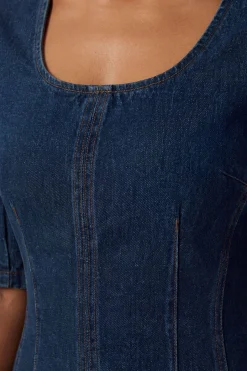 Robe Midi En Denim À Fermeture Éclair