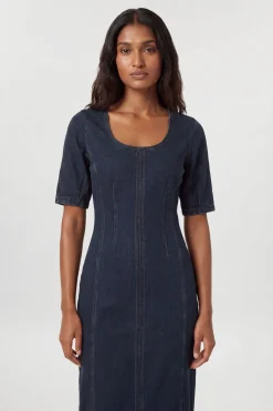Robe Midi En Denim À Fermeture Éclair