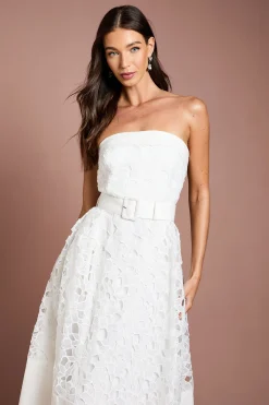 Coast Robe Midi En Dentelle À Bustier Avec Ceinture<Femme Robes Mi-Longues|Satin Et Dentelle