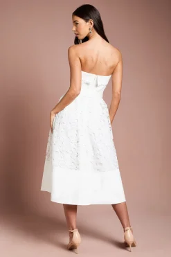 Coast Robe Midi En Dentelle À Bustier Avec Ceinture<Femme Robes Mi-Longues|Satin Et Dentelle