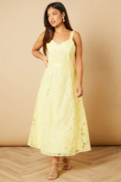 Oasis Robe Midi en Dentelle Florale Col V Petite Taille<Femme Robes Mi-Longues|Satin Et Dentelle