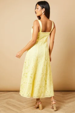 Oasis Robe Midi en Dentelle Florale Col V Petite Taille<Femme Robes Mi-Longues|Satin Et Dentelle